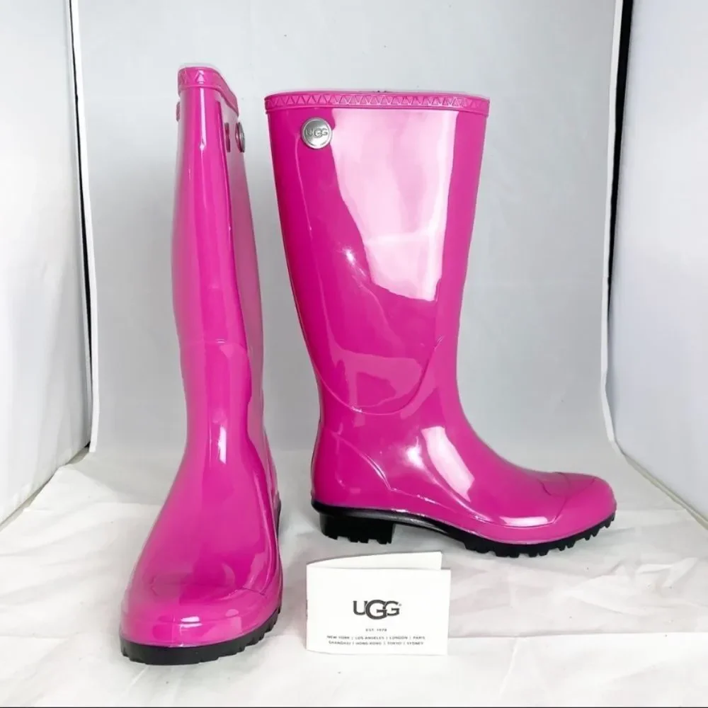 EUC UGG Shaye Rain Boots BARBIECORE Size 7 - Picture 4 of 12